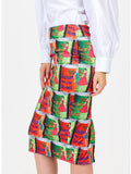 Multi Multi-Print Zip-Closure Pencil Midi Skirt | 10071SK