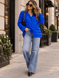 Royal Long-Sleeve Button-Front Blouse | ST50228